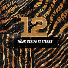 12 Tiger Stripe Patterns Digital Download