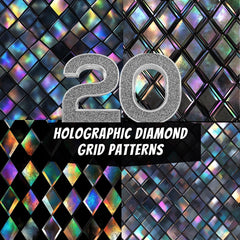 20 Holographic Diamond Grid Patterns