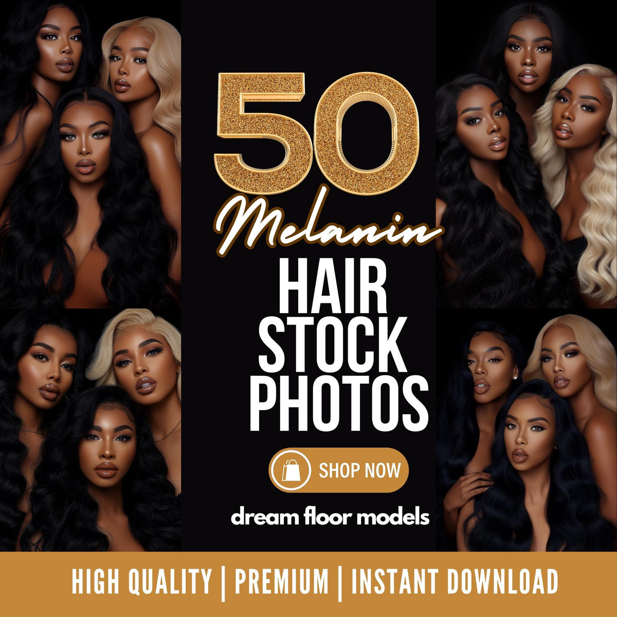 50 Melanin Hair Stock Photos – Luxury AI Model Collection