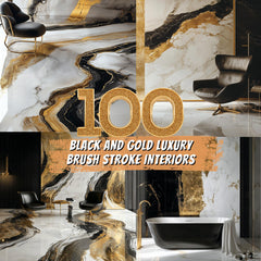 100 Black and Gold Luxury Brush Stroke Interiors
