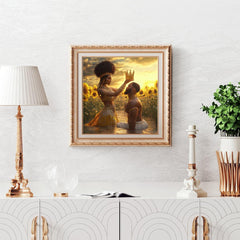 Majestic African Royalty Art - King and Queen Sunlit Elegance