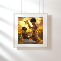 Majestic African Royalty Art - King and Queen Sunlit Elegance