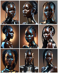 Regal African Beauty Digital Wall Art | Afrocentric Luxury | Bold Black Excellence