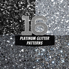 16 Platinum Glitter Textures , Luxury Digital Paper