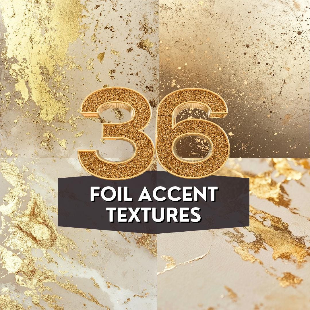 36 Foil Accent Textures | Elegant Gold Digital Patterns | Seamless Luxury Designs