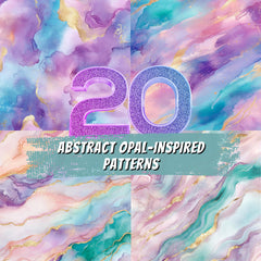 20 Abstract Opal Inspired Patterns