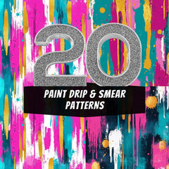 20 Vibrant Paint Drip Patterns: Bold Abstract Textures (Digital Download)