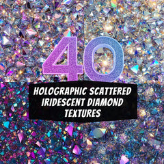 40 Holographic Scattered Iridescent Diamond Textures