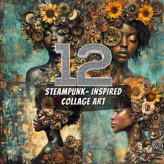 12 Steampunk Inspired Collage Wall Art