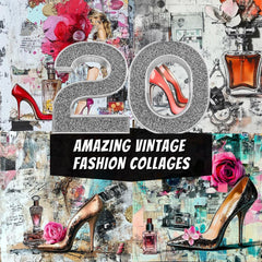20 Vintage Glam Fashion Collages – Retro Chic Digital Art