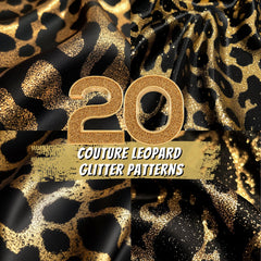 20 Couture Leopard Glitter Patterns | Luxury Digital Backgrounds for Fashion, Wall Art, and Branding