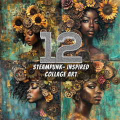 12 Steampunk Inspired Collage Wall Art