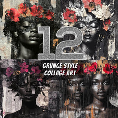 12 Grunge Style Collage Art