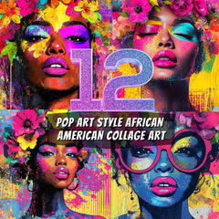 12 Pop Art Style African American Collage Art