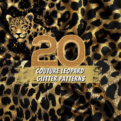 20 Couture Leopard Glitter Patterns | Luxury Digital Backgrounds for Fashion, Wall Art, and Branding