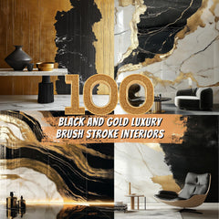 100 Black and Gold Luxury Brush Stroke Interiors
