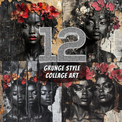 12 Grunge Style Collage Art